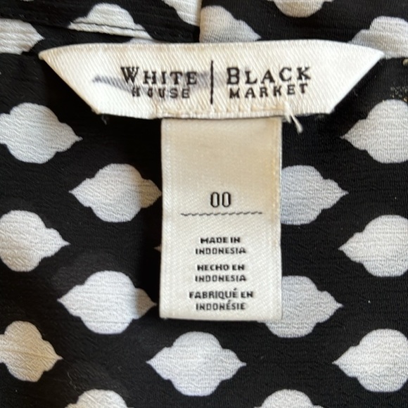 WHBM Black White Criss Cross Top 00 - Picture 5 of 5